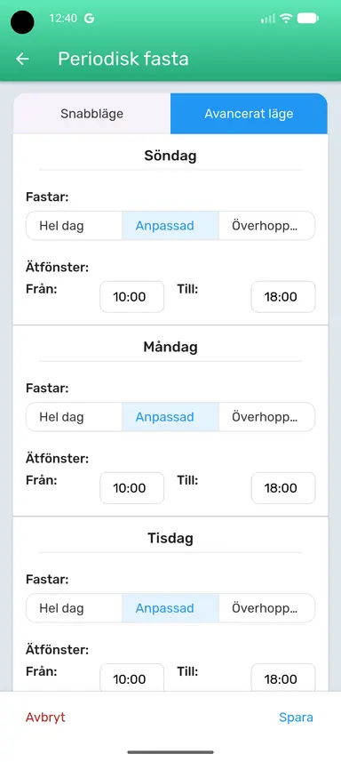 Avancerat läge